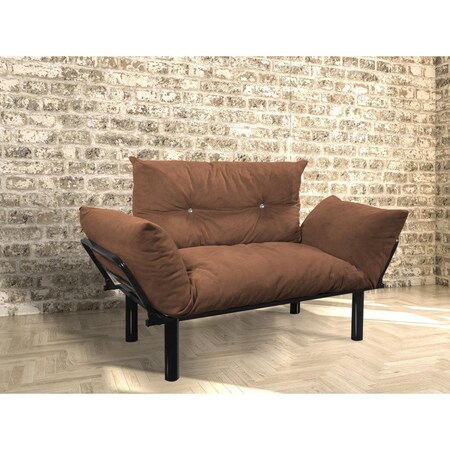 Homedora Ada Loveseat Sofa, Brown HD-ON10EV-ADA-BRW-2